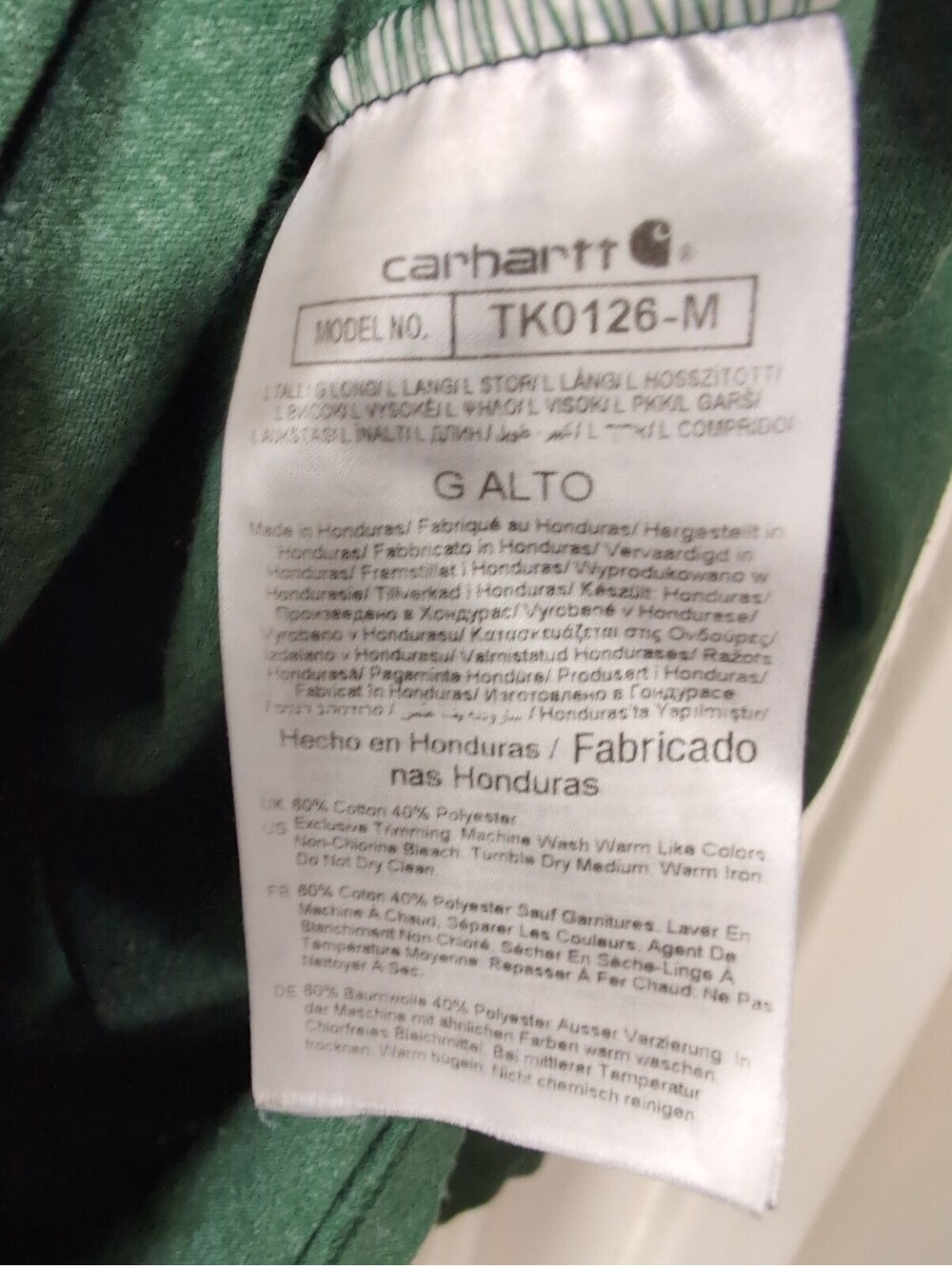 Carhartt Workwear Pocket Long Sleeve T Shirt Heavy Dusty Olive Men's LT(1517)C - Picture 3 of 5